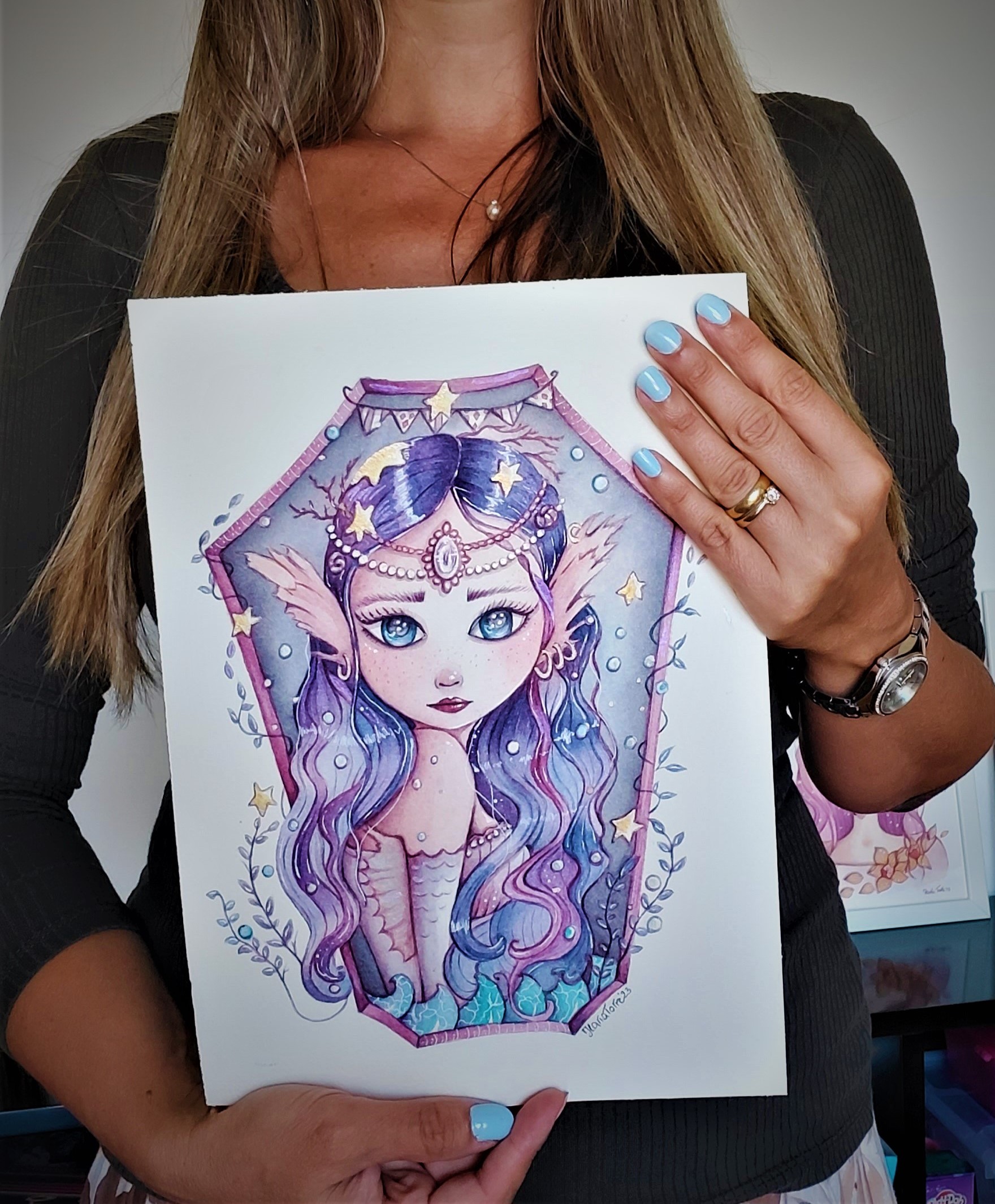 Dipingere una sirena ad acquerello